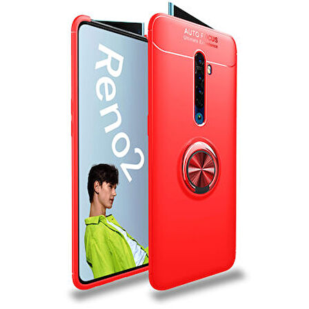 Oppo Reno 2Z  Kılıf Yüzüklü Sağlam Esnek Ringo Silikon Kapak