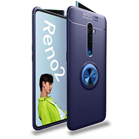 Oppo Reno 2Z  Kılıf Yüzüklü Sağlam Esnek Ringo Silikon Kapak