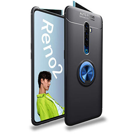 Oppo Reno 2Z  Kılıf Yüzüklü Sağlam Esnek Ringo Silikon Kapak