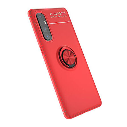 Oppo Reno 3 Pro 5G Kılıf Yüzüğü Stant ve Araç Tutucu Olabilen Şık Esnek Premium Silikon Kapak RYC/Ravel