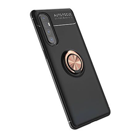 Oppo Reno 3 Pro 5G Kılıf Yüzüğü Stant ve Araç Tutucu Olabilen Şık Esnek Premium Silikon Kapak RYC/Ravel