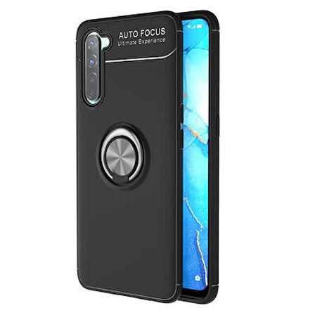 Oppo Reno 3  Kılıf Yüzüklü Sağlam Esnek Ringo Silikon Kapak