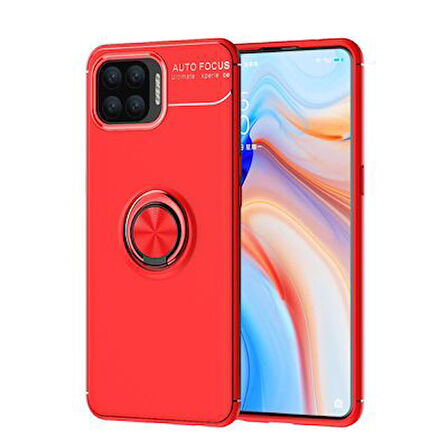 Oppo Reno 4 Lite  Kılıf Yüzüklü Sağlam Esnek Ringo Silikon Kapak