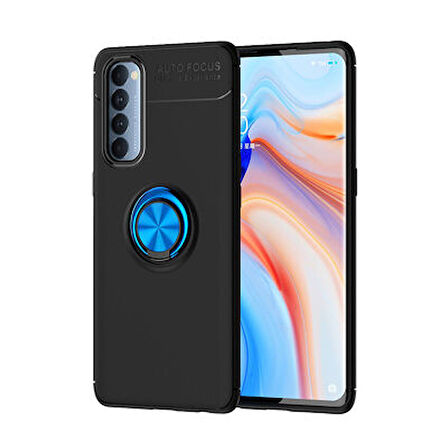 Oppo Reno 4 Pro 4G  Kılıf Yüzüklü Sağlam Esnek Ringo Silikon Kapak