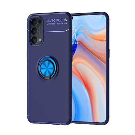 Oppo Reno 4  Kılıf Yüzüklü Sağlam Esnek Ringo Silikon Kapak