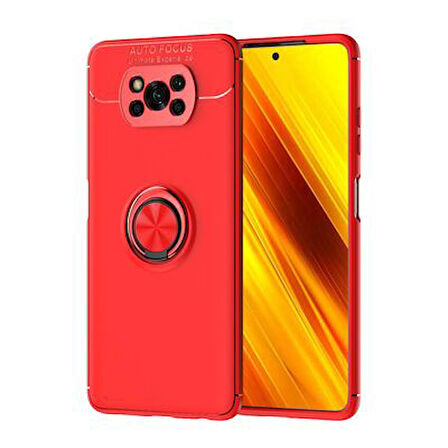 Poco X3 Pro Ultra Koruma Sağlayan Stant Özellikli Yüzüklü Ravel Silikon Kılıf