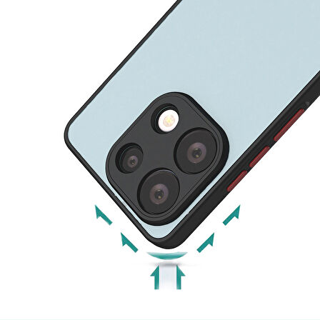 Realme 12 Lite Kılıf Kenarları Renkli Sert Yapılı Şık Silikon Kapak RYC/Hux