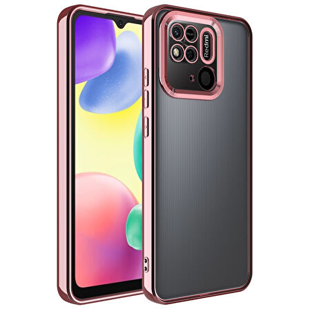 Redmi 10C Kılıf Kenarları Lazer Renkli ve Logo Detaylı Şık Esnek Premium Silikon Kapak RYC/Omega