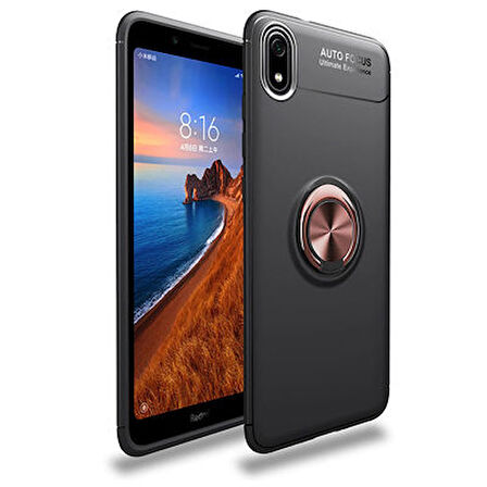 Redmi 7A  Kılıf Yüzüklü Sağlam Esnek Ringo Silikon Kapak