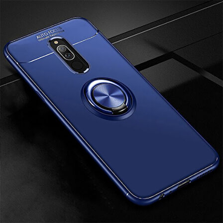 Redmi 8 Ultra Koruma Sağlayan Stant Özellikli Yüzüklü Ravel Silikon Kılıf