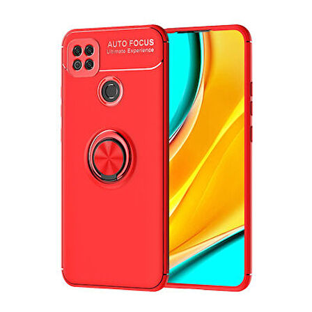 Redmi 9C  Kılıf Yüzüklü Sağlam Esnek Ringo Silikon Kapak