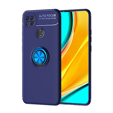 Redmi 9C  Kılıf Yüzüklü Sağlam Esnek Ringo Silikon Kapak