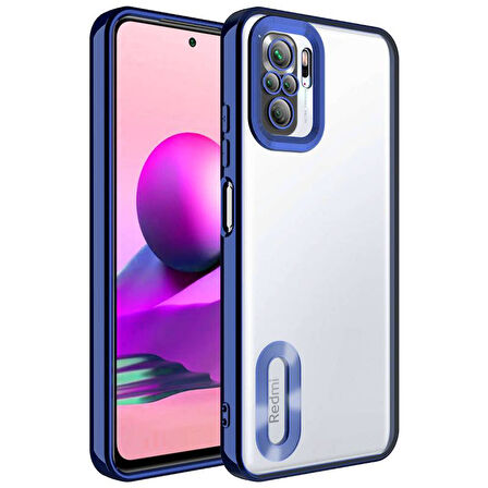 Redmi Note 10S Kılıf Kenarları Lazer Renkli ve Logo Detaylı Şık Esnek Premium Silikon Kapak RYC/Omega
