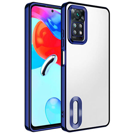 Redmi Note 11 Pro 5G Kılıf Kenarları Lazer Renkli ve Logo Detaylı Şık Esnek Premium Silikon Kapak RYC/Omega