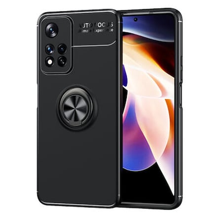 Redmi Note 11 Pro 5G Ultra Koruma Sağlayan Stant Özellikli Yüzüklü Ravel Silikon Kılıf