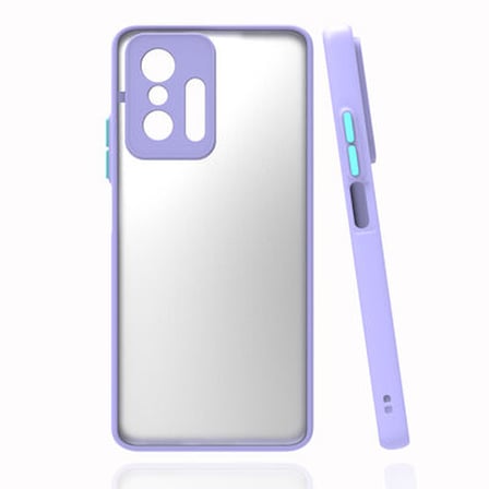 Xiaomi Mi 11T 5G Kılıf Arkası Buğulu Kenarları Renkli Sert Premium Silikon Kapak RCV/Hux