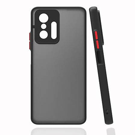 Xiaomi Mi 11T 5G Kılıf Kenarları Renkli Sert Yapılı Şık Silikon Kapak RYC/Hux