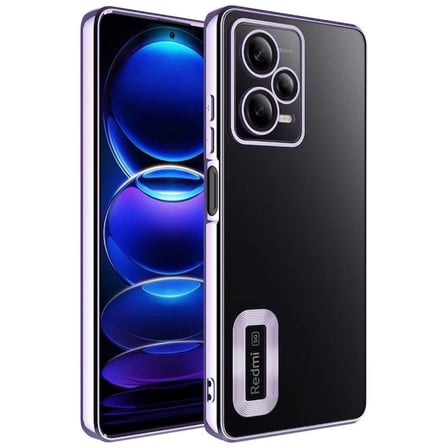 Redmi Note 12 Pro 5G Kılıf Kenarları Lazer Renkli ve Logo Detaylı Şık Esnek Premium Silikon Kapak RYC/Omega