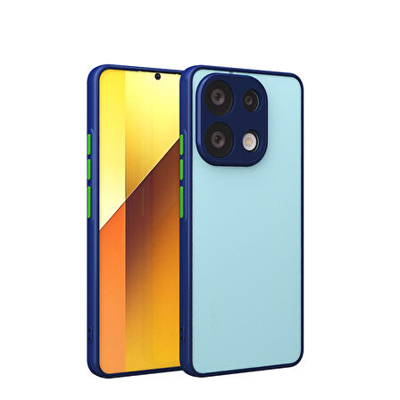 Redmi Note 13 4G Kılıf Kenarları Renkli ve Buğugu Hux Silikon Kapak