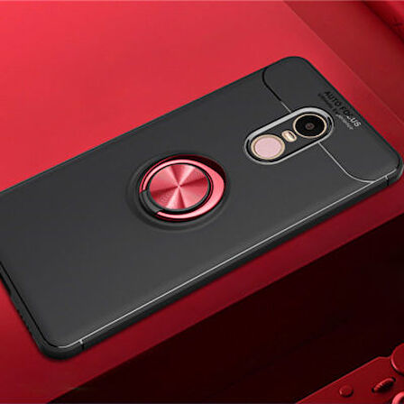 Redmi Note 4X Kılıf Yüzüğü Stant ve Araç Tutucu Olabilen Şık Esnek Premium Silikon Kapak RYC/Ravel