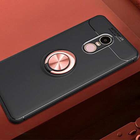 Redmi Note 4X Kılıf Yüzüğü Stant ve Araç Tutucu Olabilen Şık Esnek Premium Silikon Kapak RYC/Ravel