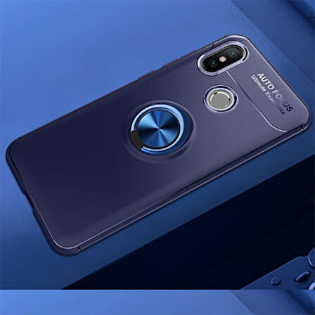 Redmi Note 7 Kılıf Yüzüğü Stant ve Araç Tutucu Olabilen Şık Esnek Premium Silikon Kapak RYC/Ravel