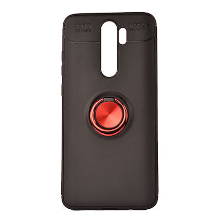 Redmi Note 8 Pro Ultra Koruma Sağlayan Stant Özellikli Yüzüklü Ravel Silikon Kılıf