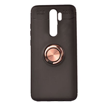 Redmi Note 8 Pro Ultra Koruma Sağlayan Stant Özellikli Yüzüklü Ravel Silikon Kılıf