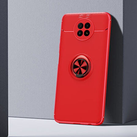 Redmi Note 9 5G Ultra Koruma Sağlayan Stant Özellikli Yüzüklü Ravel Silikon Kılıf