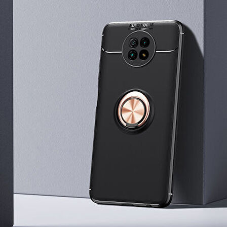 Redmi Note 9 5G  Kılıf Yüzüklü Sağlam Esnek Ringo Silikon Kapak