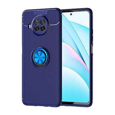 Redmi Note 9 Pro 5G Kılıf Yüzüğü Stant ve Araç Tutucu Olabilen Şık Esnek Premium Silikon Kapak RYC/Ravel