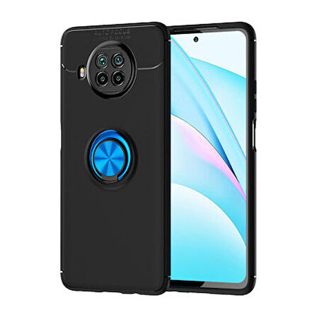 Redmi Note 9 Pro 5G Kılıf Yüzüğü Stant ve Araç Tutucu Olabilen Şık Esnek Premium Silikon Kapak RYC/Ravel