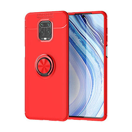 Redmi Note 9 Pro Kılıf Yüzüğü Stant ve Araç Tutucu Olabilen Şık Esnek Premium Silikon Kapak RYC/Ravel