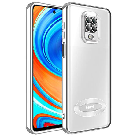 Redmi Note 9S Kılıf Kenarları Lazer Renkli ve Logo Detaylı Şık Esnek Premium Silikon Kapak RYC/Omega