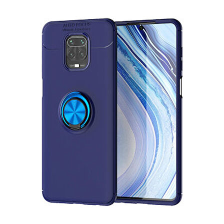 Redmi Note 9S Ultra Koruma Sağlayan Stant Özellikli Yüzüklü Ravel Silikon Kılıf