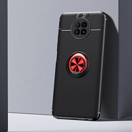 Redmi Note 9T Kılıf Yüzüğü Stant ve Araç Tutucu Olabilen Şık Esnek Premium Silikon Kapak RYC/Ravel