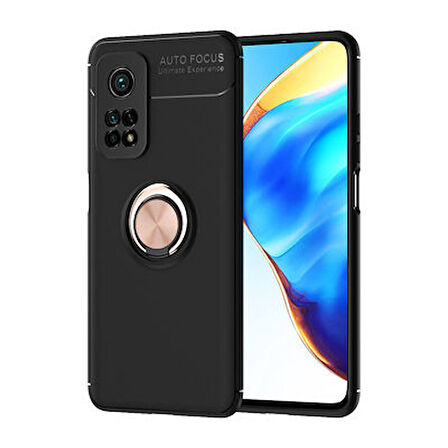 Xiaomi Mi 10T 5G Kılıf Yüzüğü Stant ve Araç Tutucu Olabilen Şık Esnek Premium Silikon Kapak RYC/Ravel