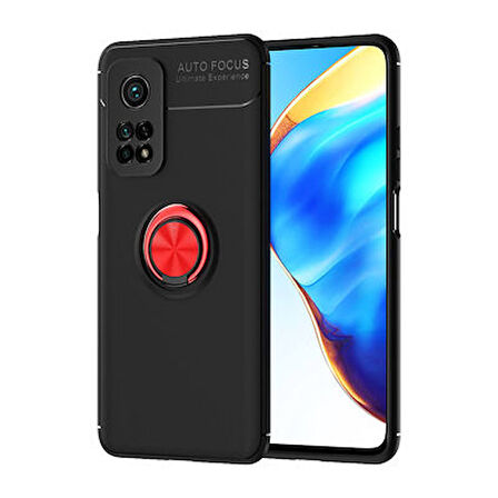 Xiaomi Mi 10T Pro 5G Kılıf Yüzüğü Stant ve Araç Tutucu Olabilen Şık Esnek Premium Silikon Kapak RYC/Ravel