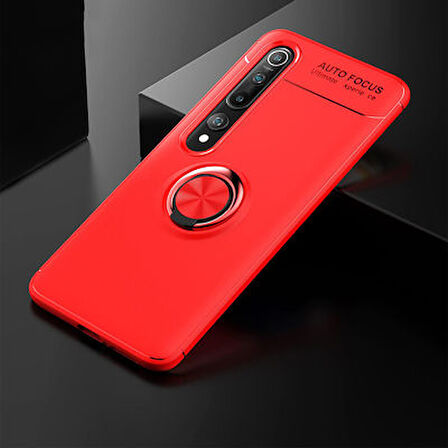 Xiaomi Mi 10 Ultra Koruma Sağlayan Stant Özellikli Yüzüklü Ravel Silikon Kılıf