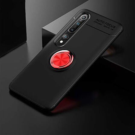 Xiaomi Mi 10 Ultra Koruma Sağlayan Stant Özellikli Yüzüklü Ravel Silikon Kılıf