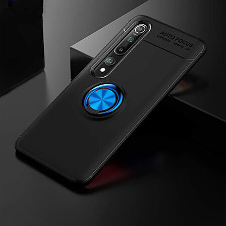 Xiaomi Mi 10 Ultra Koruma Sağlayan Stant Özellikli Yüzüklü Ravel Silikon Kılıf