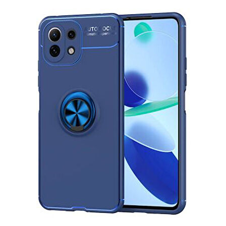 Xiaomi Mi 11 Lite Kılıf Yüzüğü Stant ve Araç Tutucu Olabilen Şık Esnek Premium Silikon Kapak RYC/Ravel