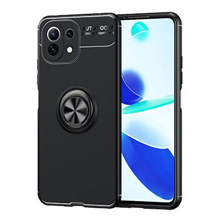 Xiaomi Mi 11 Lite Kılıf Yüzüğü Stant ve Araç Tutucu Olabilen Şık Esnek Premium Silikon Kapak RYC/Ravel