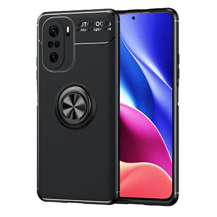 Xiaomi Mi 11İ Ultra Koruma Sağlayan Stant Özellikli Yüzüklü Ravel Silikon Kılıf