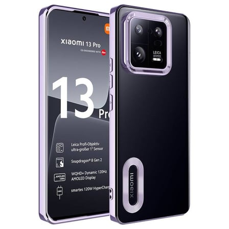 Xiaomi Mi 13 Pro Kılıf Kenarları Lazer Renkli ve Logo Detaylı Şık Esnek Premium Silikon Kapak RYC/Omega
