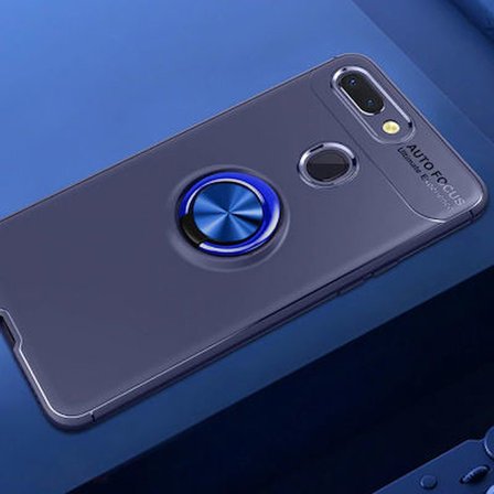 Xiaomi Mi 8 Lite Kılıf Yüzüğü Stant ve Araç Tutucu Olabilen Şık Esnek Premium Silikon Kapak RYC/Ravel