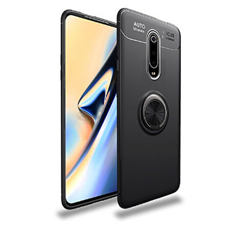 Xiaomi Mi 9T Kılıf Yüzüğü Stant ve Araç Tutucu Olabilen Şık Esnek Premium Silikon Kapak RYC/Ravel