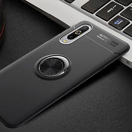 Xiaomi Mi A3 Kılıf Yüzüğü Stant ve Araç Tutucu Olabilen Şık Esnek Premium Silikon Kapak RYC/Ravel