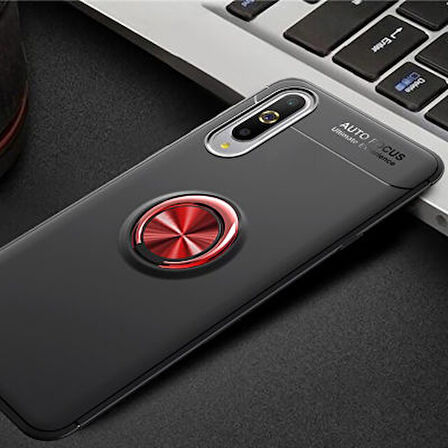 Xiaomi Mi A3 Kılıf Yüzüğü Stant ve Araç Tutucu Olabilen Şık Esnek Premium Silikon Kapak RYC/Ravel