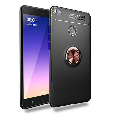 Xiaomi Mi Max 2 Kılıf Yüzüğü Stant ve Araç Tutucu Olabilen Şık Esnek Premium Silikon Kapak RYC/Ravel
